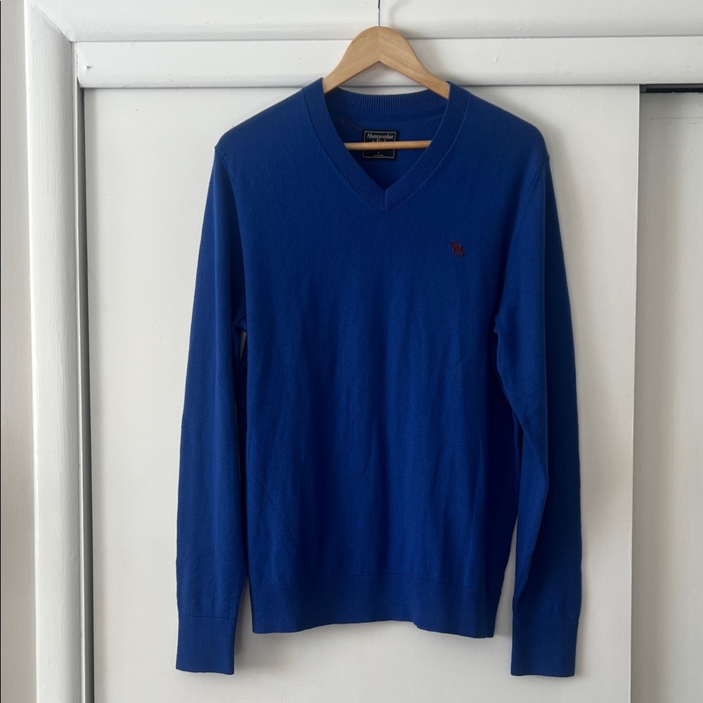 Abercrombie & Fitch Royal Blue V-Neck Sweater